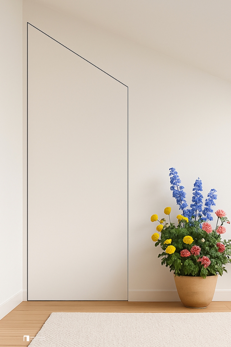 Armoire invisible avec traverses oblique