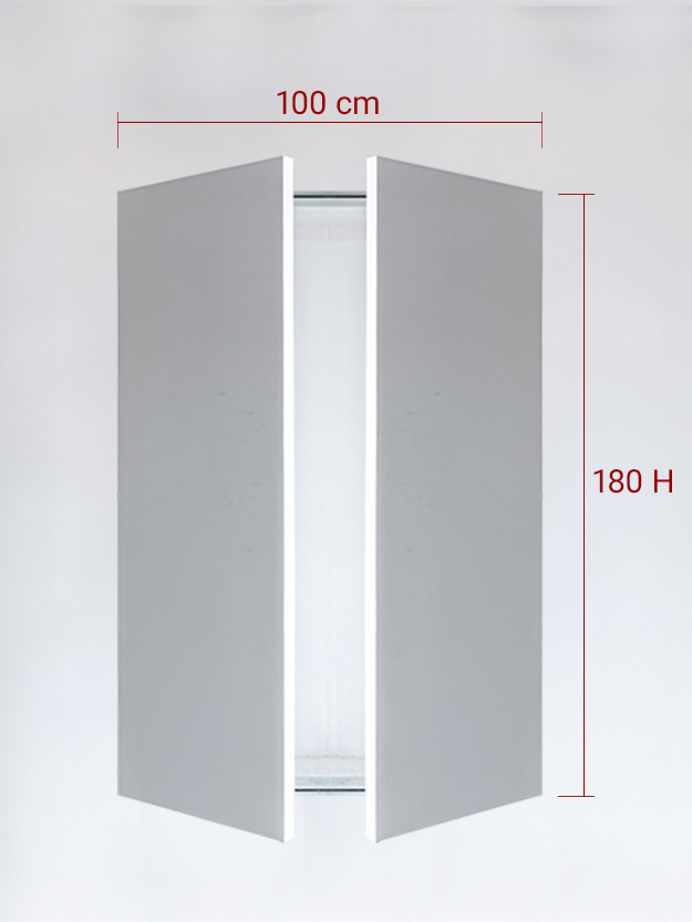 Panneaux invisible 2 vantaux pour niche 100x180