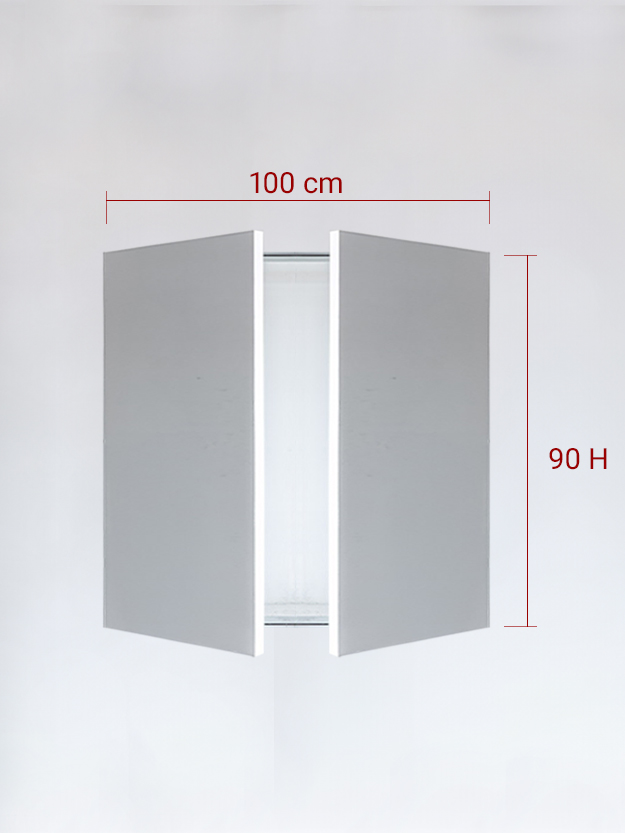 Panneaux invisible 2 vantaux pour niche 100x90