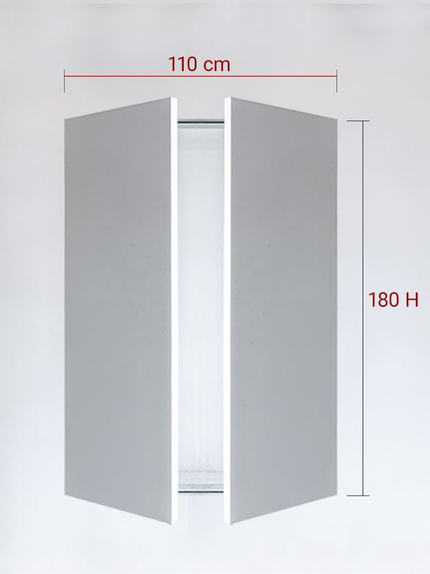 Panneaux invisible 2 vantaux pour niche 110x180