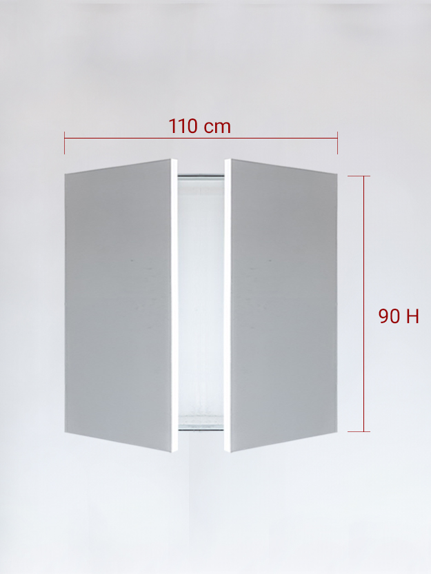 Panneaux invisible 2 vantaux pour niche 110x90