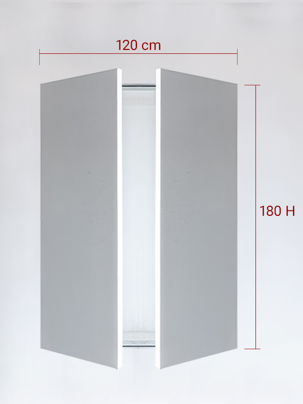 Panneaux invisible 2 vantaux pour niche 120x180