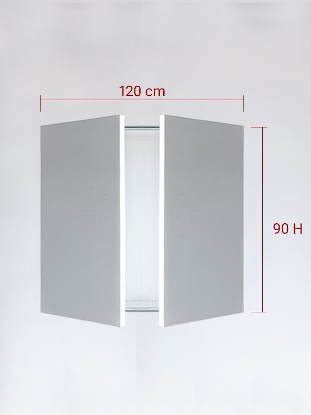 Panneaux invisible 2 vantaux pour niche 120x90
