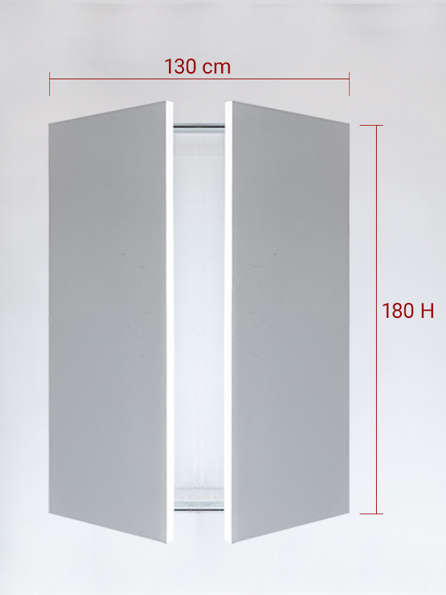 Panneaux invisible 2 vantaux pour niche 130x180