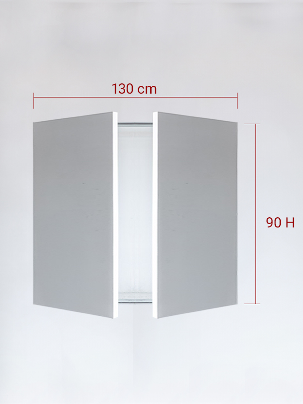 Panneaux invisible 2 vantaux pour niche 130x90