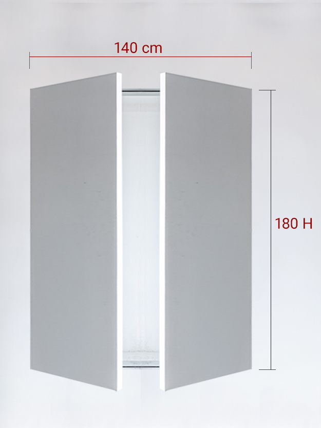 Panneaux invisible 2 vantaux pour niche 140x180