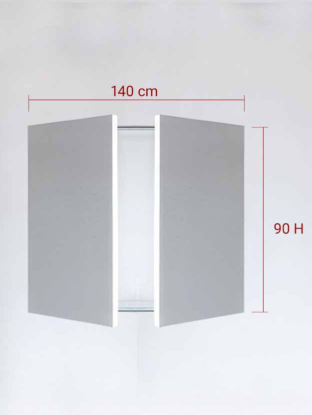 Panneaux invisible 2 vantaux pour niche 140x90