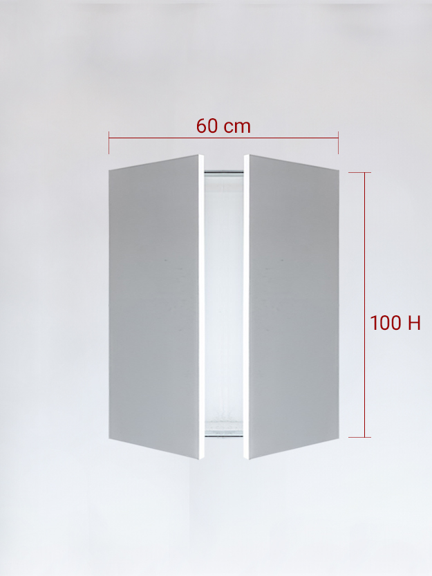 Panneaux invisible 2 vantaux pour niche 60x100