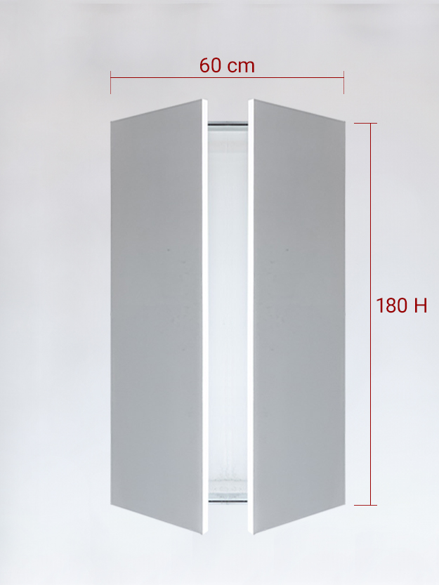 Panneaux invisible 2 vantaux pour niche 60x180