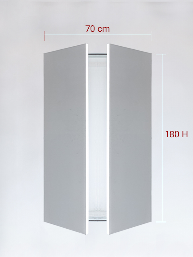 Panneaux invisible 2 vantaux pour niche 70x180