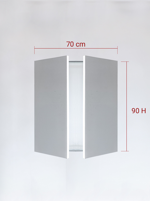 Panneaux invisible 2 vantaux pour niche 70x90