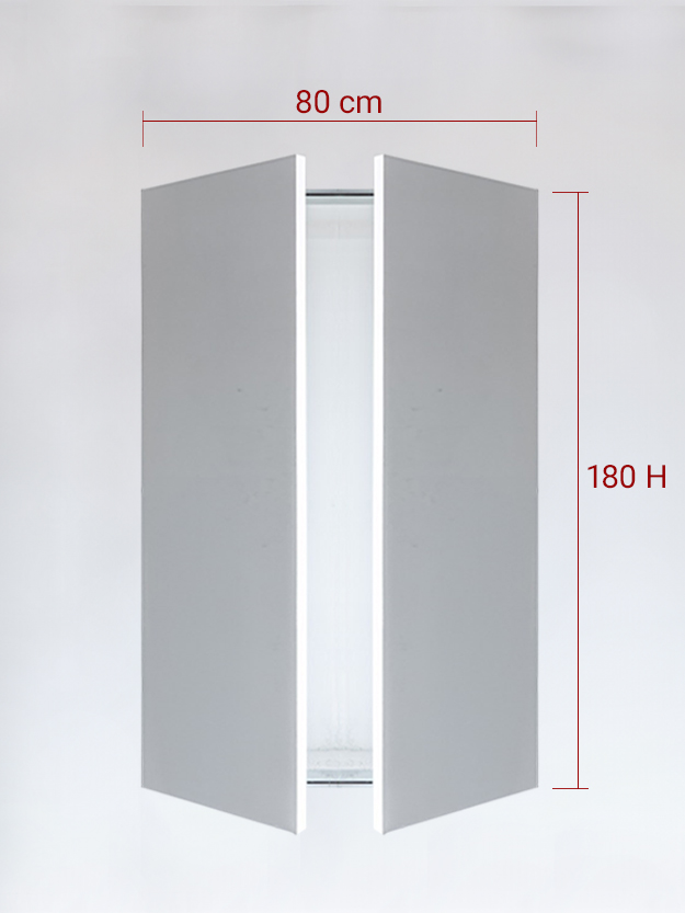 Panneaux invisible 2 vantaux pour niche 80x180