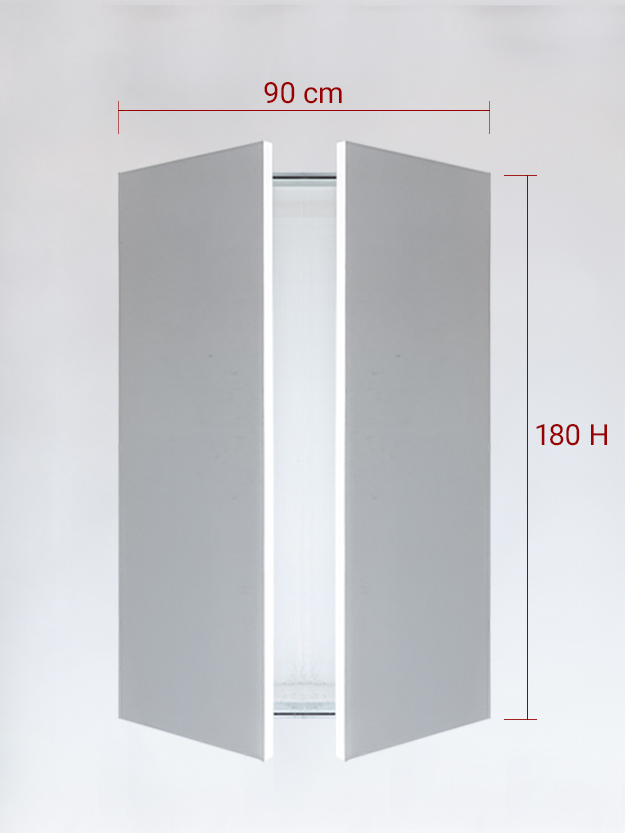 Panneaux invisible 2 vantaux pour niche 90x180