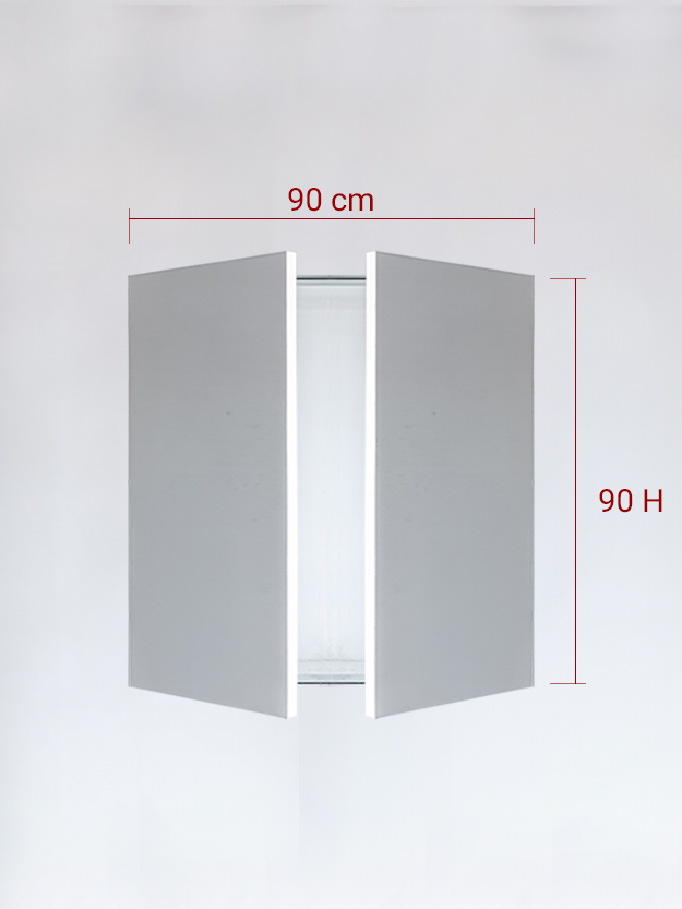 Panneaux invisible 2 vantaux pour niche 90x90