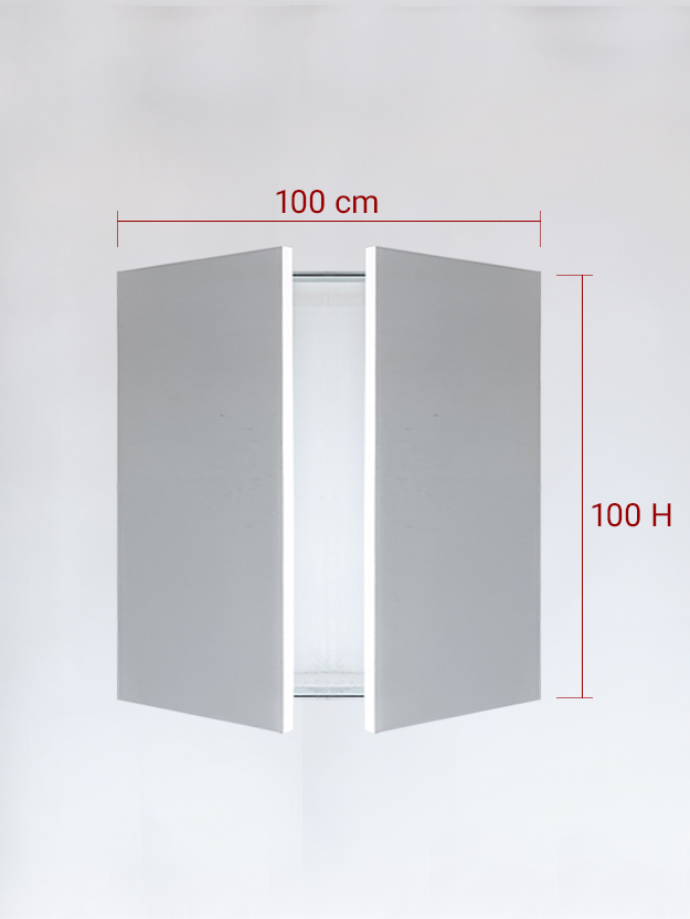 Panneaux invisible 2 vantaux pour niche 100x100