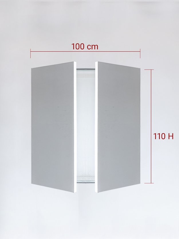 Panneaux invisible 2 vantaux pour niche 100x110
