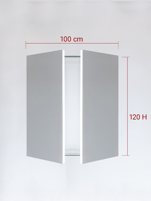 Panneaux invisible 2 vantaux pour niche 100x120