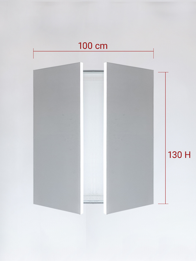 Panneaux invisible 2 vantaux pour niche 100x130