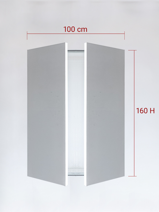 Panneaux invisible 2 vantaux pour niche 100x160