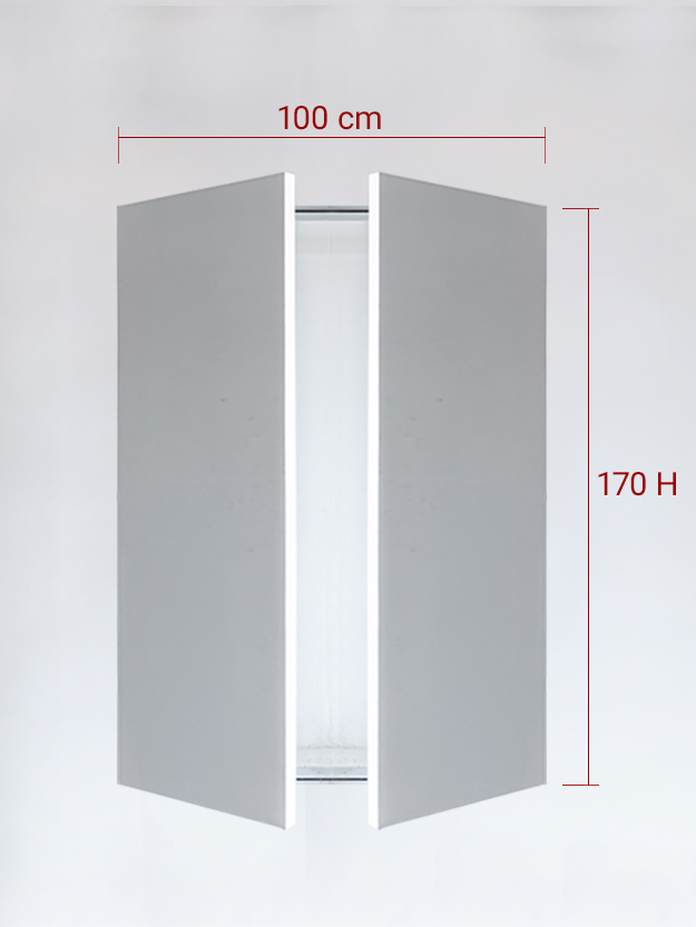 Panneaux invisible 2 vantaux pour niche 100x170