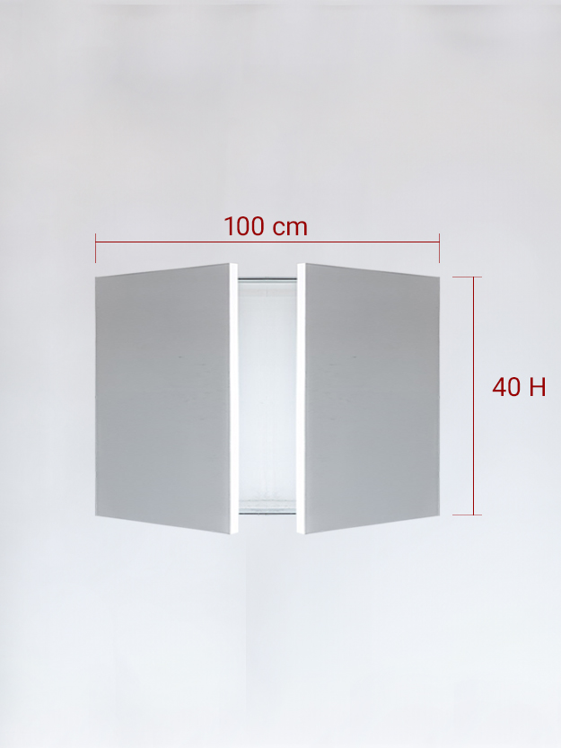 Panneaux invisible 2 vantaux pour niche 100x40