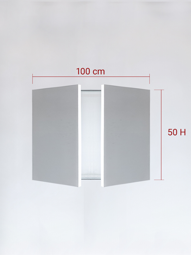 Panneaux invisible 2 vantaux pour niche 100x50