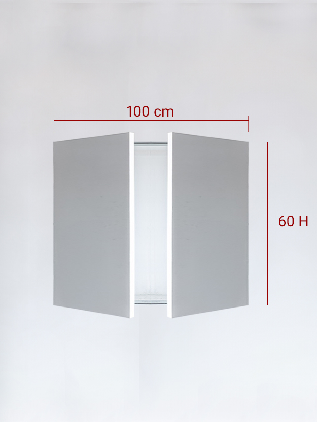 Panneaux invisible 2 vantaux pour niche 100x60