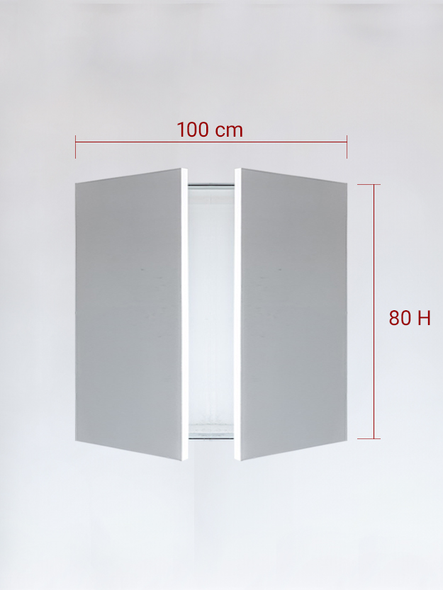 Panneaux invisible 2 vantaux pour niche 100x80