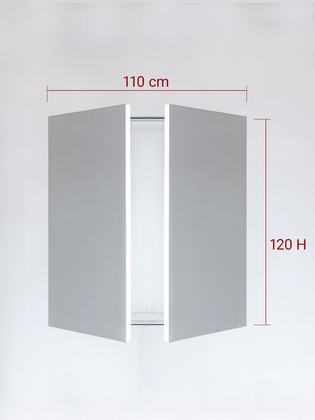 Panneaux invisible 2 vantaux pour niche 110x120