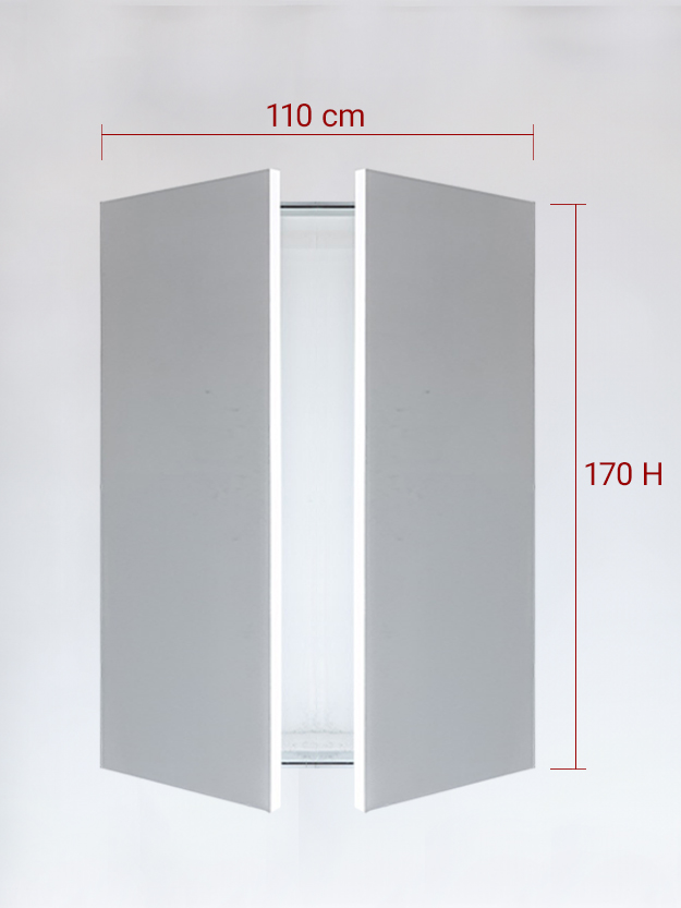 Panneaux invisible 2 vantaux pour niche 110x170