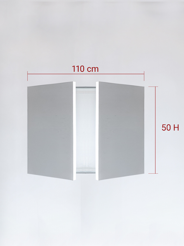 Panneaux invisible 2 vantaux pour niche 110x50