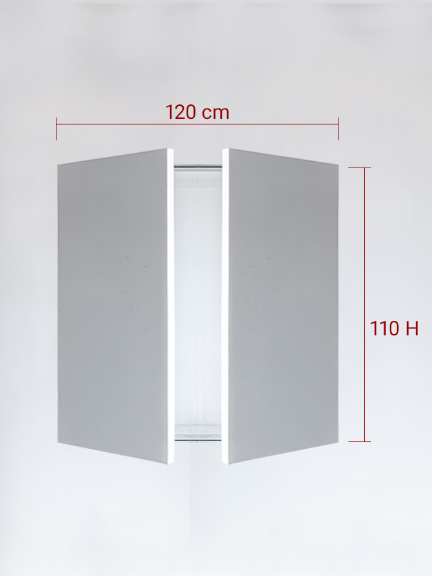 Panneaux invisible 2 vantaux pour niche 120x110