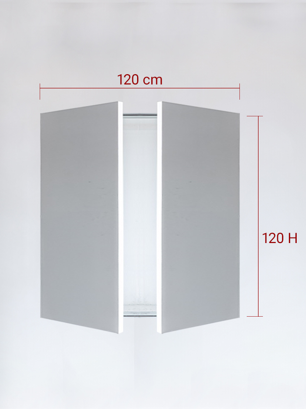 Panneaux invisible 2 vantaux pour niche 120x120