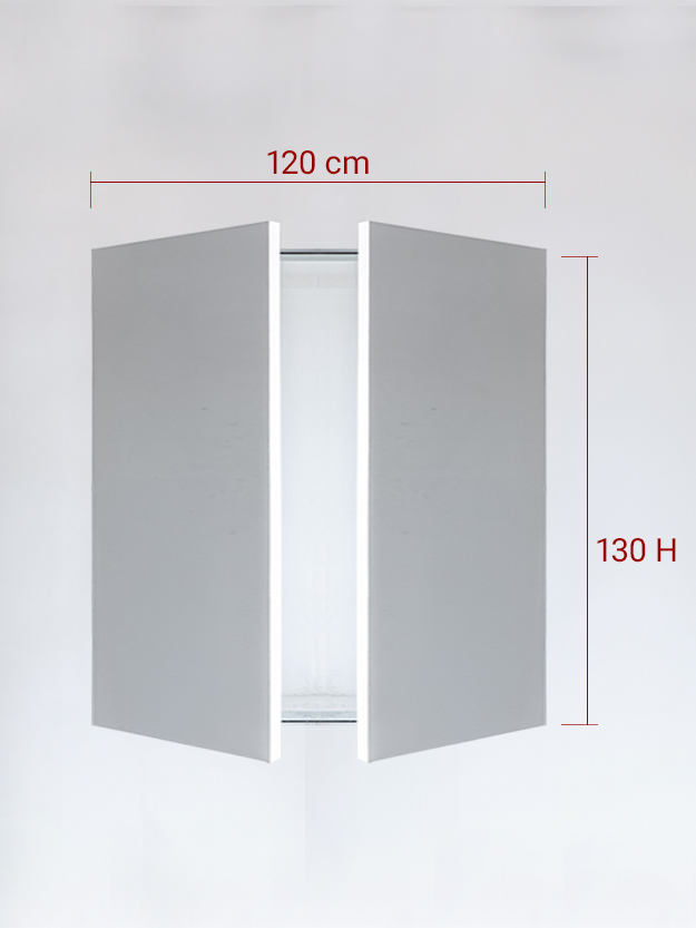 Panneaux invisible 2 vantaux pour niche 120x130