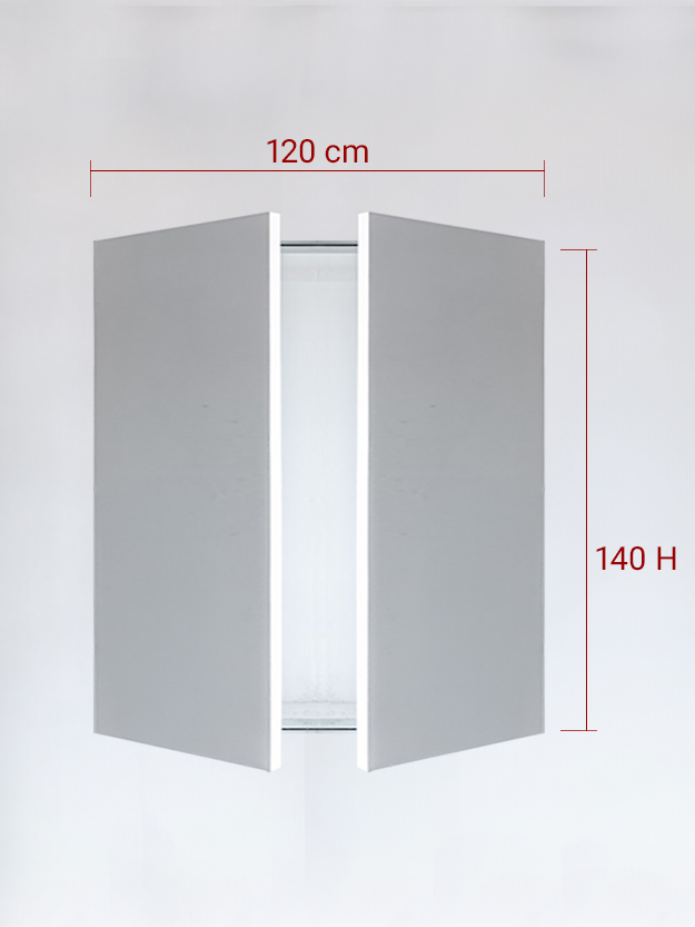 Panneaux invisible 2 vantaux pour niche 120x140