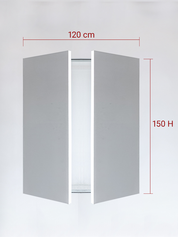 Panneaux invisible 2 vantaux pour niche 120x150