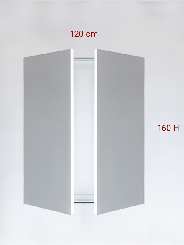 Panneaux invisible 2 vantaux pour niche 120x160