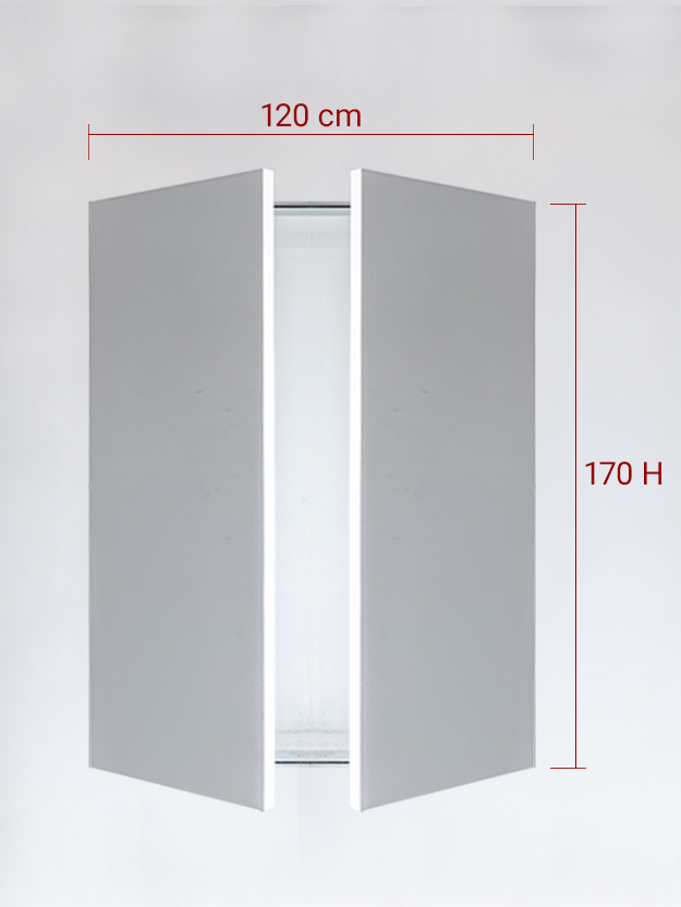 Panneaux invisible 2 vantaux pour niche 120x170
