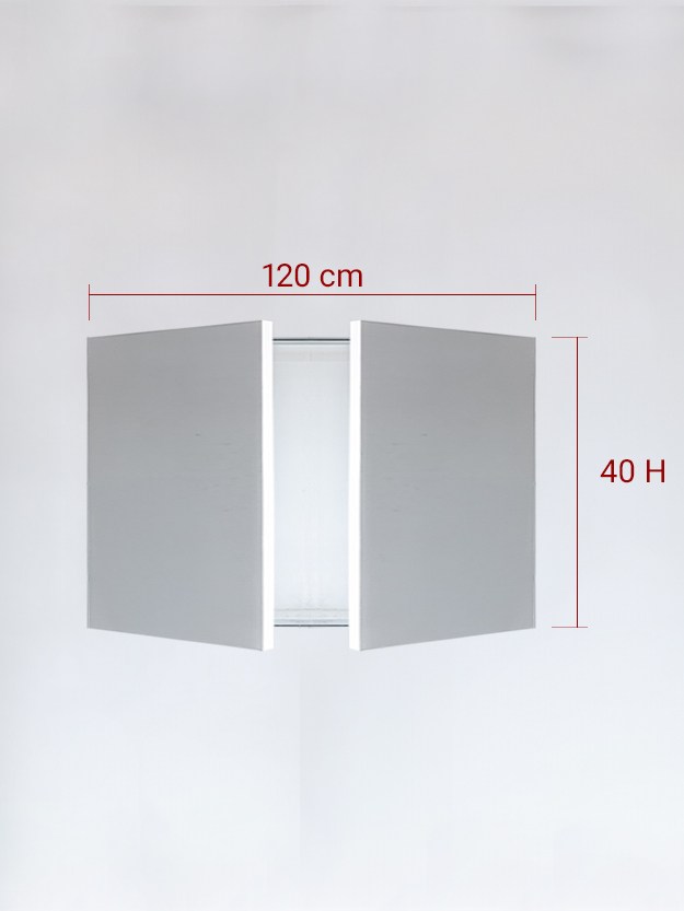 Panneaux invisible 2 vantaux pour niche 120x40