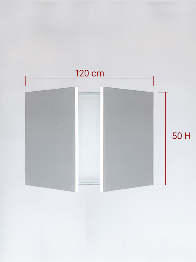 Panneaux invisible 2 vantaux pour niche 120x50