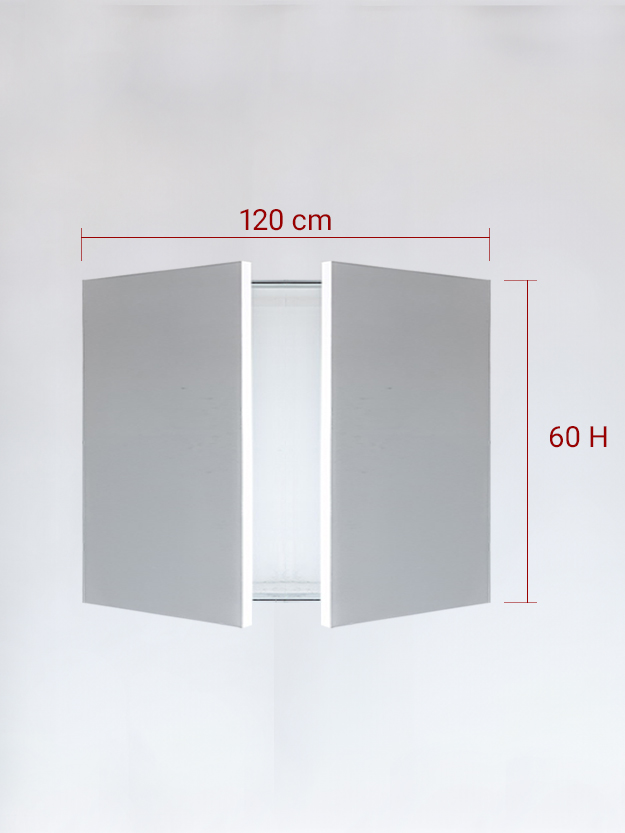 Panneaux invisible 2 vantaux pour niche 120x60