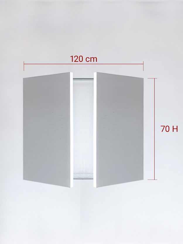 Panneaux invisible 2 vantaux pour niche 120x70