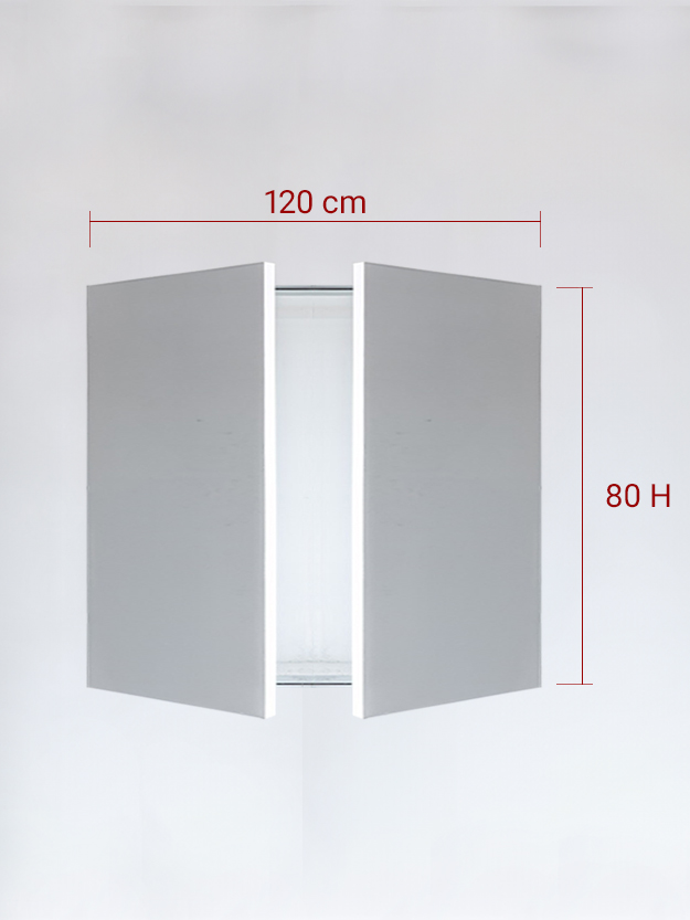 Panneaux invisible 2 vantaux pour niche 120x80