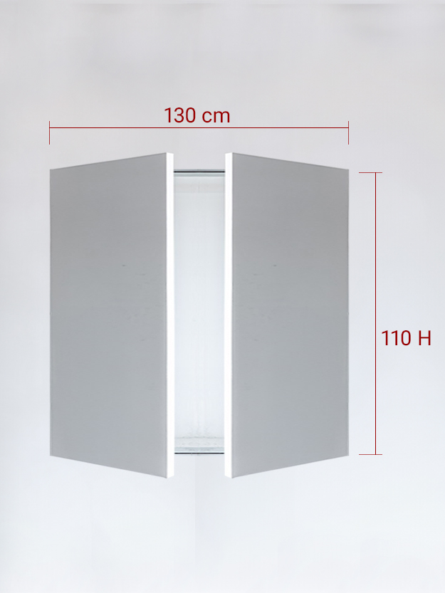 Panneaux invisible 2 vantaux pour niche 130x110