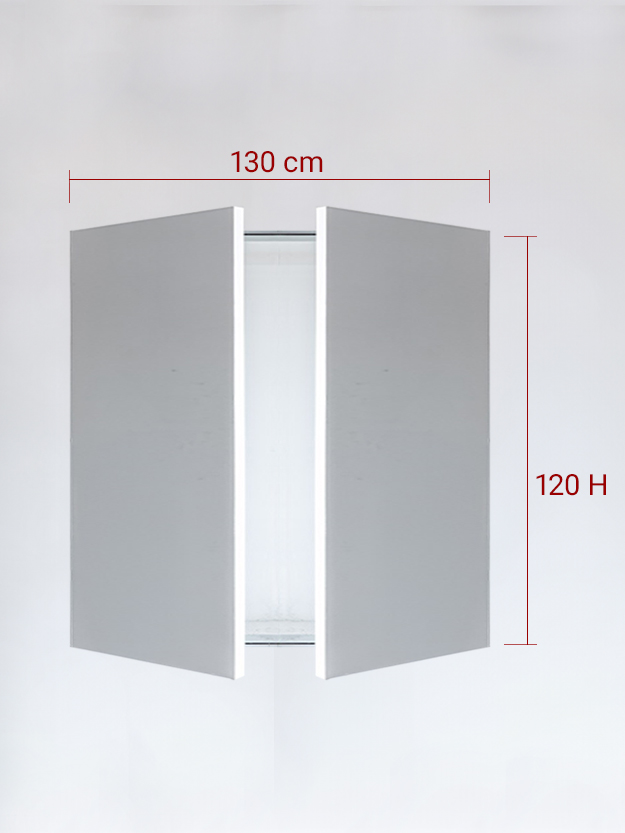 Panneaux invisible 2 vantaux pour niche 130x120