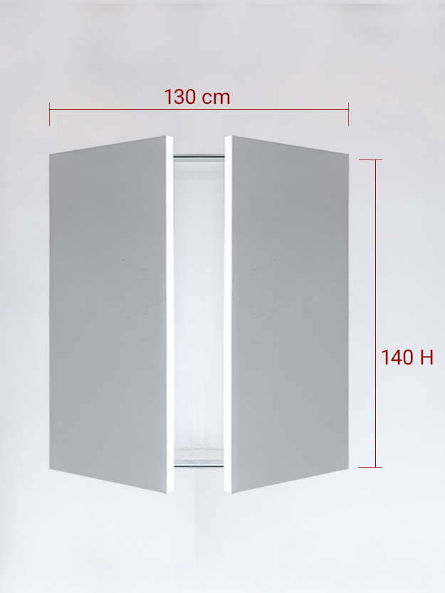 Panneaux invisible 2 vantaux pour niche 130x140