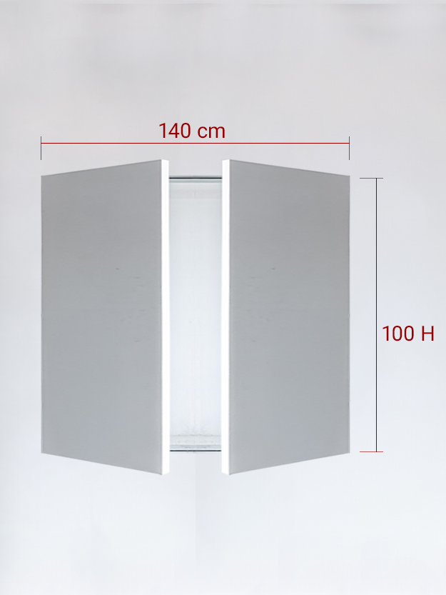 Panneaux invisible 2 vantaux pour niche 140x100