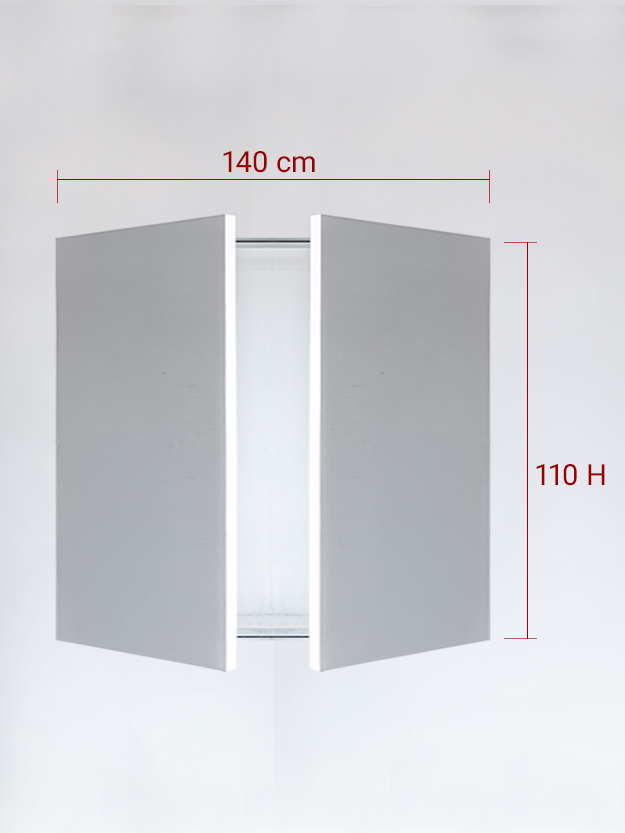 Panneaux invisible 2 vantaux pour niche 140x110