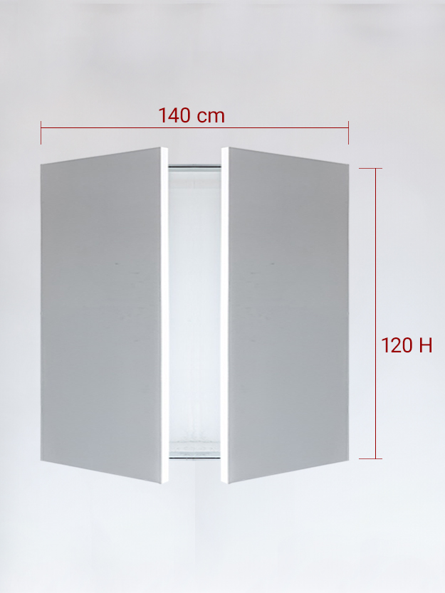 Panneaux invisible 2 vantaux pour niche 140x120