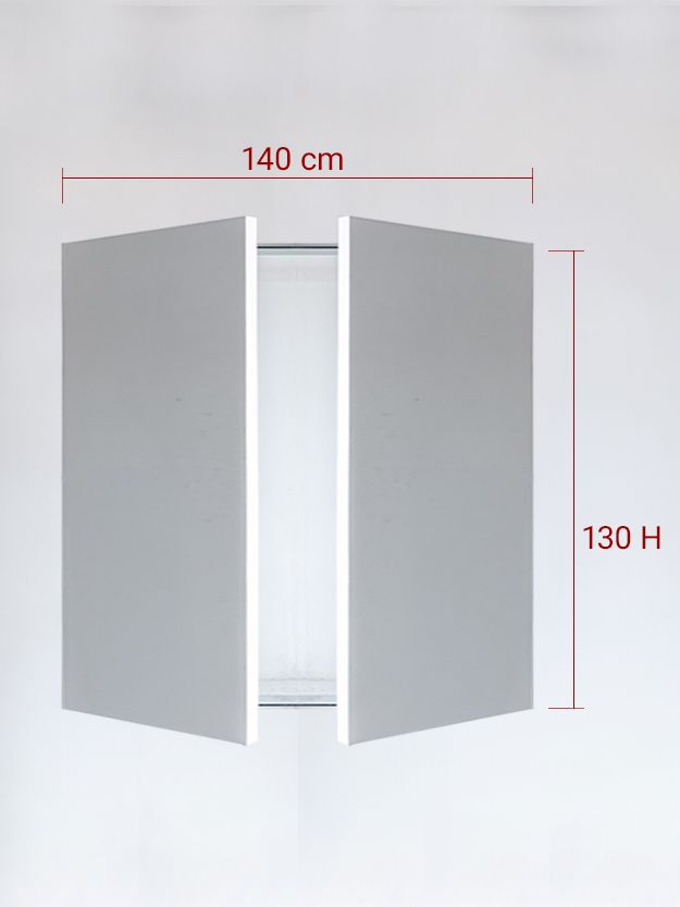Panneaux invisible 2 vantaux pour niche 140x130